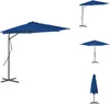 vidaXL Parasol avec mât en acier bleu 300x230 cm - Parasols Voir les images du produit 1