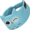 A light blue fleece headband with an owl design. Náhled obrázku produktu