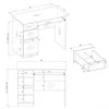 Port Left Desk with Overhang White Matte Drawer Shelves for Voir les images du produit 10