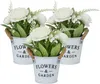 Fleurs artificielles en pot Relaxdays, lot de 3 plantes Voir les images du produit 1