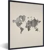 MuchoWow® Gerahmtes Poster Weltkarte - Holz - Regal 60x80 Produktbild-Vorschau 1