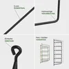 A collage of four images showcasing details and variations of metal shelf brackets. Produktbild-Vorschau