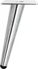 A single metal furniture leg with a silver finish and a black rubber foot. Voir les images du produit