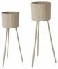 HOWHOMELY | Blumentopf - Pflanzgefäß - beige - 2er Set - Produktbild-Vorschau 1