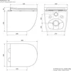 Technical drawing of a toilet with dimensions and labels. Podgląd zdjęcia produktu