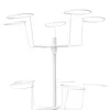 A white wire hat stand with multiple tiers and holders. Produktbild-Vorschau