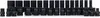 A set of black socket wrenches arranged in rows on a white background. Anteprima dell’immagine prodotto
