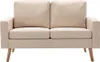 vidaXL 2-Sitzer-Sofa Creme Stoff Produktbild-Vorschau 3