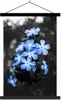 MuchoWow® Textilposter Blumen - Schwarz - Weiß - Blau 60x90 Produktbild-Vorschau 1