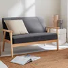 sweeek -  2-Sitzer Sitzbank mit Stoffbezug und Holzbeinen - Produktbild-Vorschau 5
