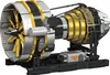 A detailed model of a jet engine on a black display stand. Produktbild-Vorschau