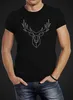Herren T-Shirt Hirsch Polygon Geweih Geometrisch Formen Produktbild-Vorschau 2