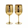Lot de 2 coupes à champagne dorées en plastique – Coupes à Voir les images du produit 1
