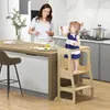 A mother and child are in a kitchen. The child is standing on a wooden learning tower next to a kitchen island. Náhľad obrázku produktu