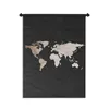 MuchoWow® Wandteppich Wandbehang Weltkarte - Weiß - Schwarz Produktbild-Vorschau 1