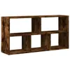 A wooden shelf unit with multiple compartments against a white background. Náhled obrázku produktu