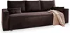 Sofa ALATRI Braun Velours-Stoff mit Schlaffunktion, Sofa Produktbild-Vorschau 2