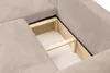 Close-up of the interior storage compartment of a light beige corduroy sofa. Produktbild-Vorschau