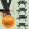 CASARIA® Banc de Jardin Gris 2en1 Fonction Chaise Longue Voir les images du produit 4