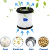 A vacuum cleaner filter is shown with arrows indicating airflow and examples of particles it filters. Produktbild-Vorschau