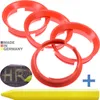 4X Zentrierringe 63,4 x 57,1 mm Rot Felgen Ringe + 1x Produktbild-Vorschau 1