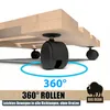 BigDean Pflanzenroller Holz 5er Set Eckig 30 cm - 120 Kg Produktbild-Vorschau 4