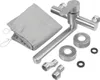 A kitchen faucet and its accessories are laid out on a white background. Podgląd zdjęcia produktu