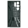 The back of a black phone case with a grid pattern and a circular logo. Náhľad obrázku produktu