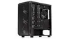 A black computer tower case is shown from a three-quarter angle against a white background. Produktbild-Vorschau