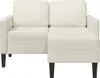 vidaXL 2-Sitzer-Sofa mit Chaiselongue L-Form Creme 125 cm Produktbild-Vorschau 3