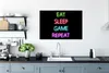 MuchoWow® Gerahmtes Poster Gaming - Led - Zitat - Eat sleep Produktbild-Vorschau 3