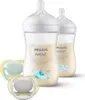 Two Philips Avent baby bottles and two pacifiers are displayed against a white background. Náhľad obrázku produktu