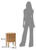 Tavolino da notte in legno di abete, MDF, dimensioni Anteprima dell’immagine prodotto 10