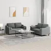2-tlg. Sofagarnitur mit Kissen Dunkelgrau Stoff Produktbild-Vorschau 2