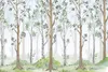 Muralo Vlies Fototapete Wald Aquarell BÄUME Natur Br. 360 Produktbild-Vorschau 2