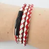 Lederkette Lederband Herren Halskette Rot Weiss 17-100 cm Produktbild-Vorschau 3