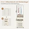 A product image showing a 3-in-1 laundry cart with clothes hanging on a rack and storage bins. Náhled obrázku produktu