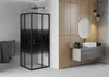 Mexen Rio Cabine de douche carrée 90 x 90 cm, Rayures, Noir Voir les images du produit 2
