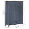 vidaXL Armadio a 3 ante Hill grey 127x50x170 cm in legno di Anteprima dell’immagine prodotto 15