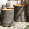 vidaXL Tavolini da giardino 2 pezzi con piano in legno Anteprima dell’immagine prodotto 2