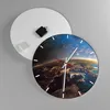 Wanduhr - Rund - Glasuhr - Kosmos Erde - 40x40cm - Produktbild-Vorschau 2