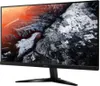 A computer monitor with a landscape image displayed on its screen, shown from a side angle on a stand. Produktbild-Vorschau