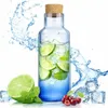 2x Wasserkaraffe 1,25L Smoke Blau Karaffe mit Korken Deckel Produktbild-Vorschau 2