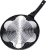 The underside of a frying pan with multiple compartments is shown against a white background. Produktbild-Vorschau
