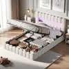 INONEFT Polsterbett 160x200cm mit LED Stauraum Kopfteil, Produktbild-Vorschau 4