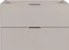 A front view of a two-drawer cabinet with silver handles. Produktbild-Vorschau