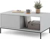 A modern gray coffee table with a fluted drawer front, placed on a white background. Náhled obrázku produktu