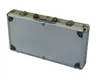 A silver aluminum poker chip case with a handle and latches, shown from a slightly elevated side angle against a white background. Produktbild-Vorschau