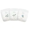 Three eco-friendly diapers with floral and botanical illustrations are displayed against a white background. Produktbild-Vorschau