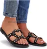 Verzierte Flache Damen Sandalen Schwarz Adivrae 39 Produktbild-Vorschau 1